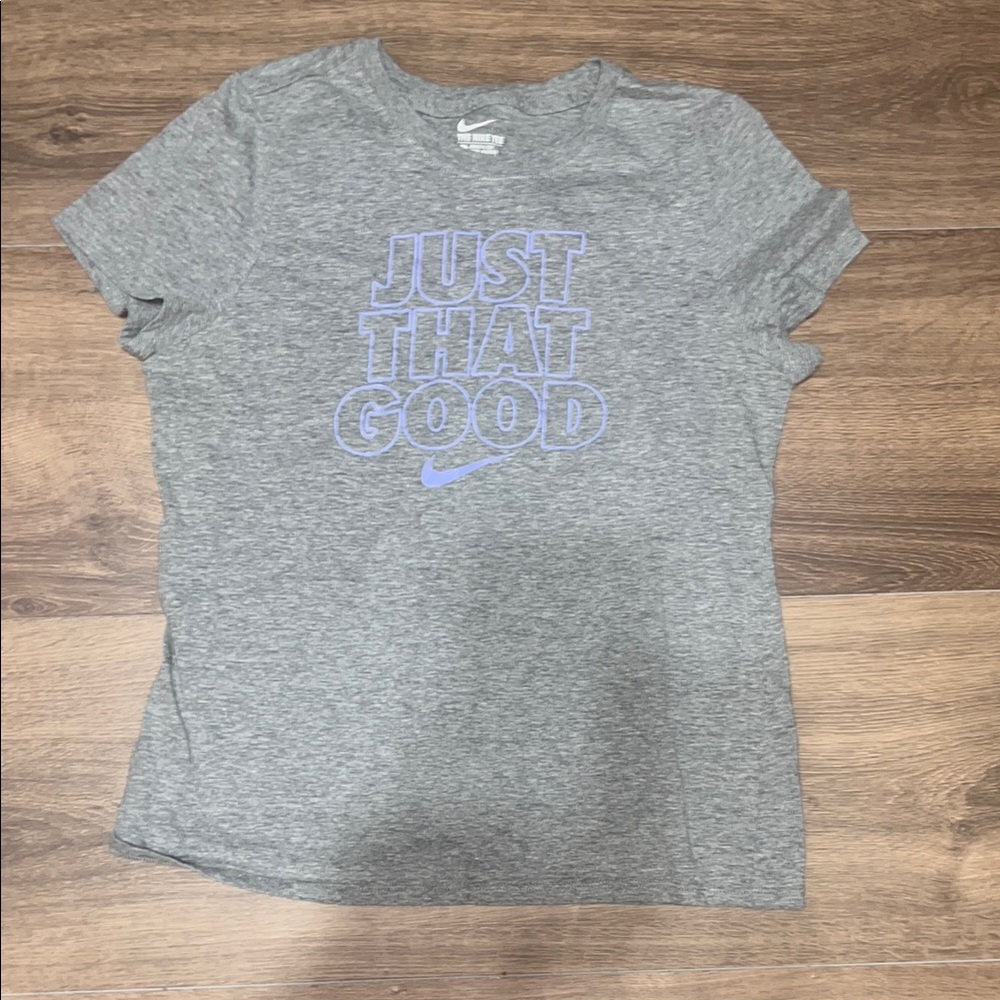 Nike Gray Short Sleeve Tee with Inspirational Print